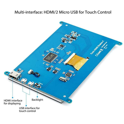 Raspberry Pi4 HDMI 7 Inch TFT LCD Display 800x480 Dots With Capacitive Touch Panel
