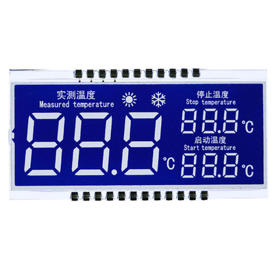 Custom STN LCD Panel, STN Blue Mode/Background White Characters/Fonts Display, Metal Pin Connection