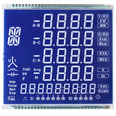 Custom STN LCD Panel, STN Blue Mode/Background White Characters/Fonts Display, Metal Pin Connection