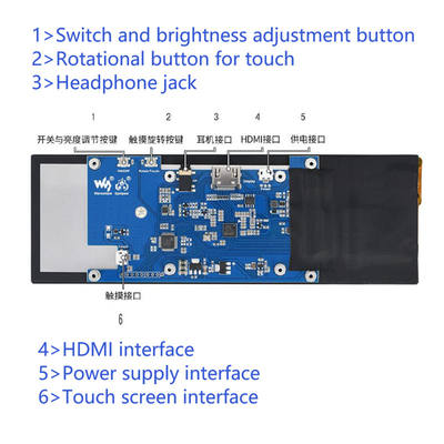 7.9 Inch Bar Type IPS Capacitive Touch TFT Monitor with HDMI Output for Raspberry Pi 4 Windows os 400x1280 Resolution