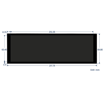 7.9 Inch Bar Type IPS Capacitive Touch TFT Monitor with HDMI Output for Raspberry Pi 4 Windows os 400x1280 Resolution