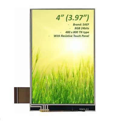 4 inch 480x800 LCD Touch Screen, Medical TFT Display 3.97 Inch &amp; 4Inch RGB Interface