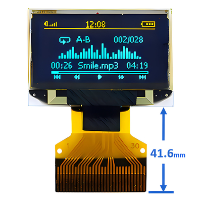 0.96 Inch 30 Pin ZIF Connector OLED Thin Display Panel 128x64 Dot Matrix SPI I2C Interface