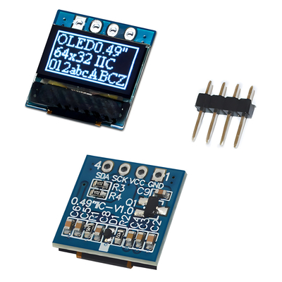 0.49 Inch Graphic OLED Display With 4 Header Pin SSD1315 Support I2C Interface
