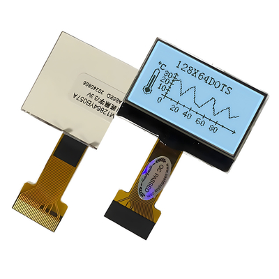 128X64 Pixel COG LCD FSTN Positive 3.3v With White Backlight Unit