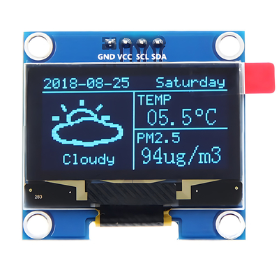 1.3-Inch 128x64 Dot Matrix OLED 4-Pin IIC I2C Interface SH1106 Driver IC White/Blue Font Options