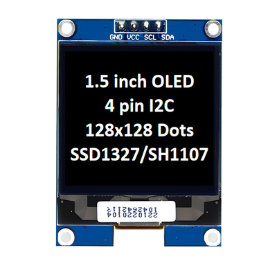 1.5 Inch OLED Display Panel Module Unit 128x128 Pixels 4 Pins I2C Interface With LED Display Controller