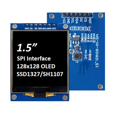 SPI 1.5-Inch OLED Display 128x128 Dot Matrix SSD1327/SH1107G White / Blue Fonts 7-Pin Module