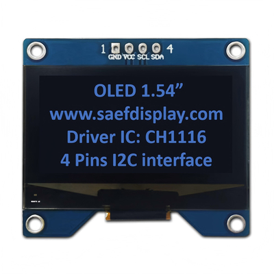 Factory 1.54-Inch OLED Display 128x64 with I2C Interface & CH1116 Driver