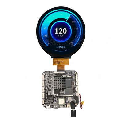 3.4 Inch Round TFT LCD Advertising Media Monitor With Android RK3566