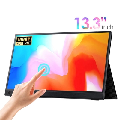 13.3 Inch Touchscreen Portable Monitor , USB C Portable Gaming Monitor with Desktop Stand for Laptop Computer Phone Second/Extend Screen