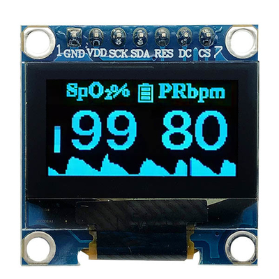 0.96 Inch SSD1306 Controller 7 Pin White And Blue Fonts SPI OLED Display 128x64 3V PMOLED
