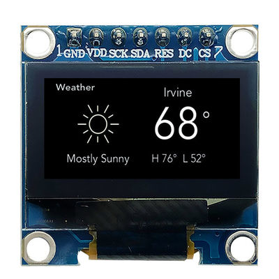 7 Pins 0.96 Inch OLED Display Module SPI 3V White PMOLED